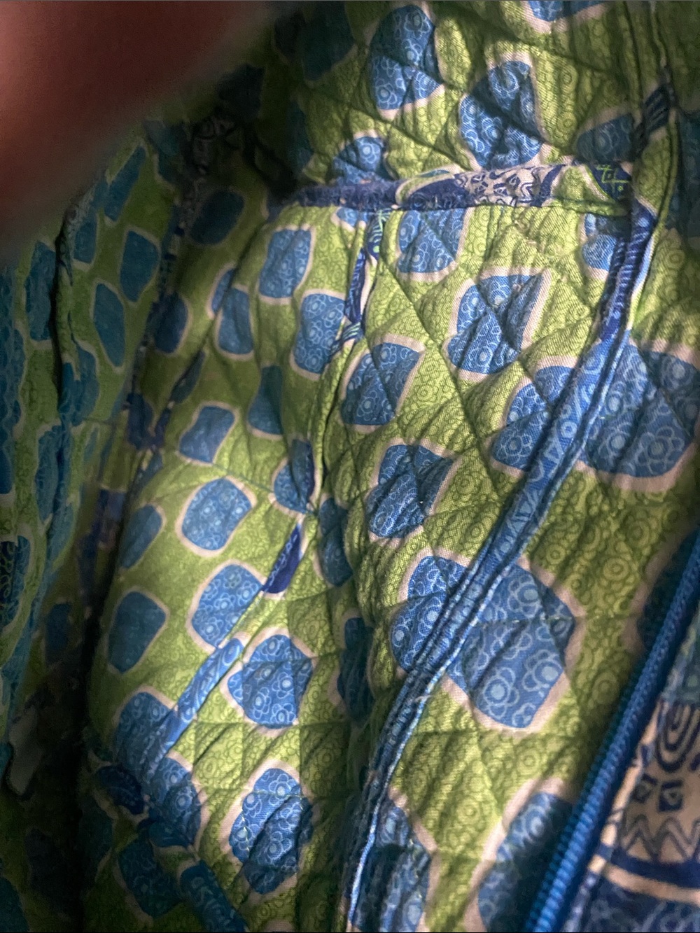 Quilted Blue and Green Floral Tote Bag - Vera Bradley - Picture 3 of 4